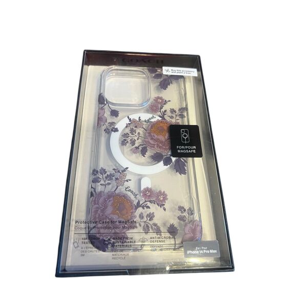 Coach New York Protective Case with Magsafe For iPhone 14 Pro Max Clear/Floral - Picture 2 of 6